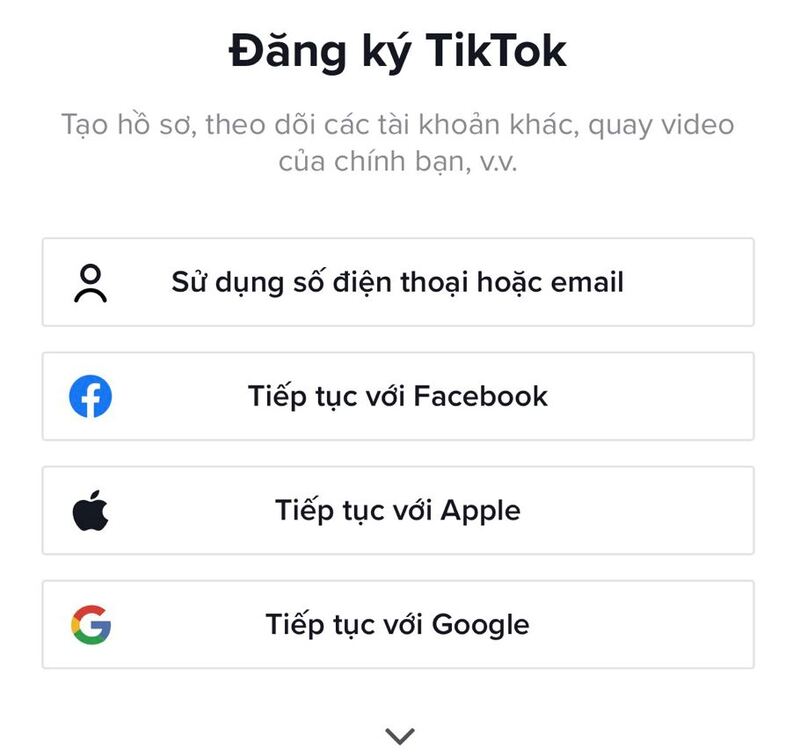 Đăng ký, đăng nhập vào ứng dụng Tiktock Đăng ký, đăng nhập vào ứng dụng Tiktock